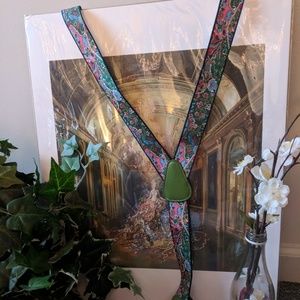 Urban Outfitters Paisley Pattern Green Suspenders
